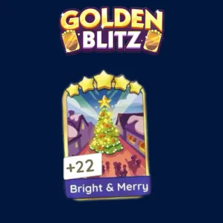 Bright & Merry 5 Sticker Gold Sticker - Monopoly Go Golden Blitz