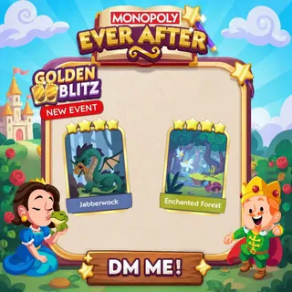 Jabberwock & Enchanted Forest 4 Sticker Gold Sticker - Monopoly Go Golden Blitz