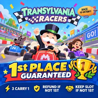 TRANSYLYANIA Racers 1st Place Carry | 3 Accounts Carry 1 Player | Monopoly Go