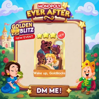 Wake up, Goldilocks 4 Sticker Gold Sticker - Monopoly Go Golden Blitz