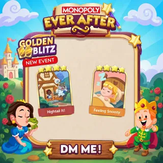 Feeling Snoozy & Hightail It! 4 Sticker Gold Sticker - Monopoly Go Golden Blitz