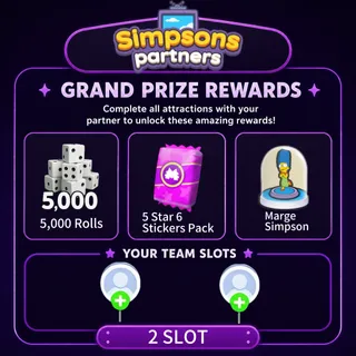 Simpsons partners 2 SLOT （72H Done）Monopoly Go 