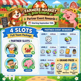 Farmer’s Market Partners 4 SLOT Monopoly GO