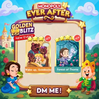 Forest of Thorns & Wake up, Goldilocks Gold Sticker - Monopoly Go Golden Blitz