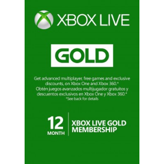 xbox live gold 12 month global