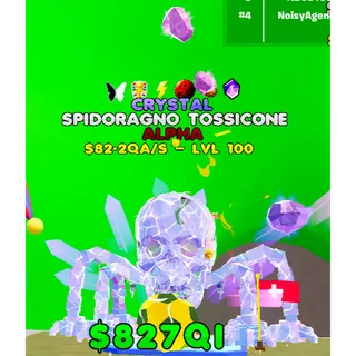 💎 Crystal Spidoragno Tossicone (🦋🏆⚡️🔴☄️🔮) - ALPHA 82.2QA/s - Kick a Lucky Rot Fortnite