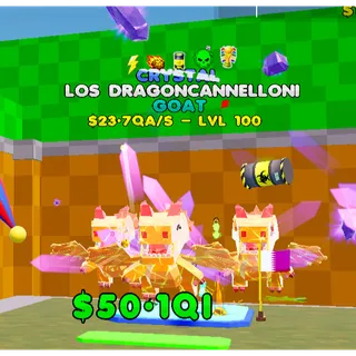 💎 CRYSTAL Los Dragoncannelloni (⚡️☄️☢️💀🏆) - GOAT 23.7QA/s - Kick a Lucky Rot Fortnite