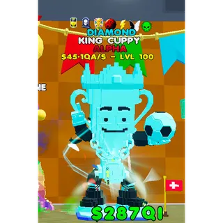 🏆 King Cuppy - Diamond (☢️⚰️🏆🔴⚡️🦋💀) - ALPHA 45.1QA/s - Kick a Lucky Rot Fortnite