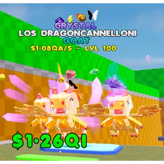 💎 New CRYSTAL Los Dragoncannelloni (🔮⚡️☄️🦋) - GOAT 1.08QA/s - Kick a Lucky Rot Fortnite