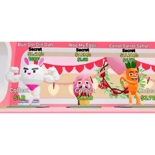 🐇 BUNDLE x3 EASTER  SPECIAL RELEASE -  Bun Din Dun, Noo My Eggs, Carrot Sahur - Secret Steal the Brainrot Fortnite