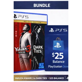 Bundle : Yakuza Kiwami 3 & Dark Ties Deluxe Edition PS4 & PS5 + 25$ in Balance - PS5 FULL ACCESS