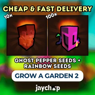 GHOST PEPPER SEEDS + RAINBOW SEEDS