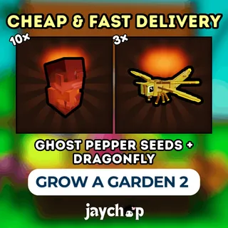 GHOST PEPPER SEEDS + DRAGONFLY