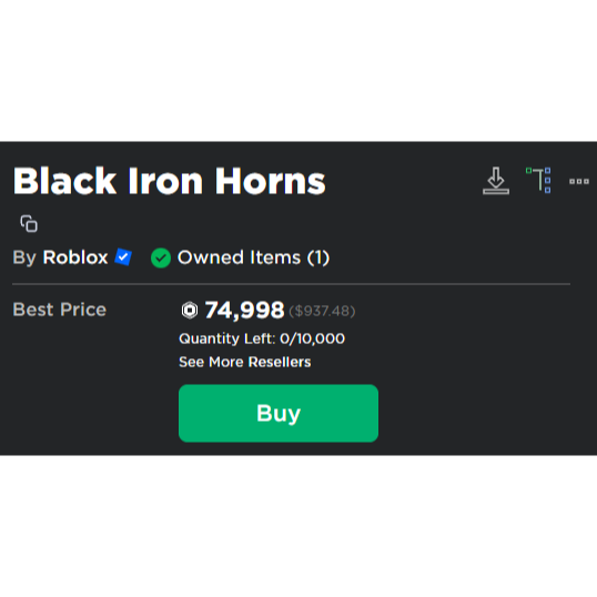 Black Iron Horns Game Items Gameflip