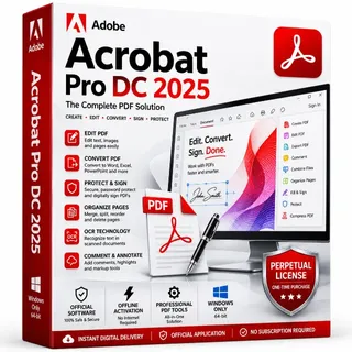 Adobe Acrobat Pro DC 2025 Professional | Perpetual License Key