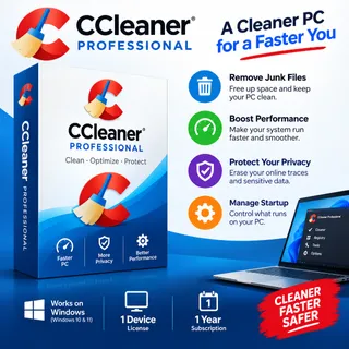 CCleaner Professional – 1 Device, 1 Year | PC Optimization & Privacy