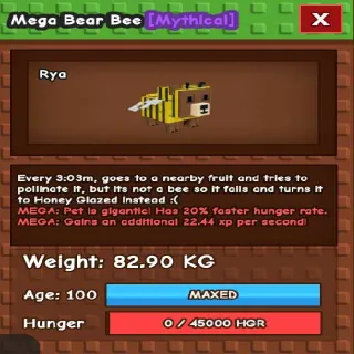 Mega Titanic Bear Bee 82KG