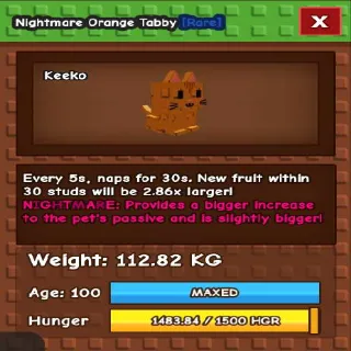 NIGHTMARE COLOSSAL TITANIC ORANGE TABBY 112.82KG