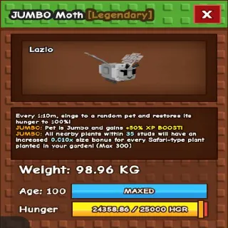 JUMBO GODLY TITANIC MOTH 98.96KG