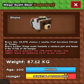 Mega Sushi Bear 87.12KG