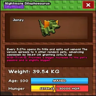 NM DILOPHOSAURUS 39.54KG