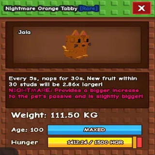 NIGHTMARE COLOSSAL TITANIC ORANGE TABBY 111.50KG