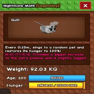 NIGHTMARE GODLY TITANIC MOTH 92.03KG