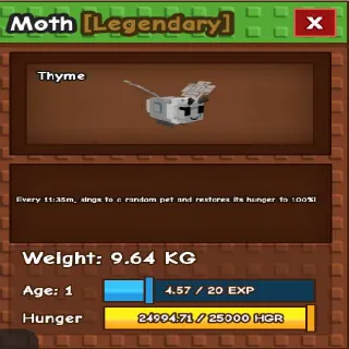 GODLY TITANIC MOTH AGE 1>9.64KG