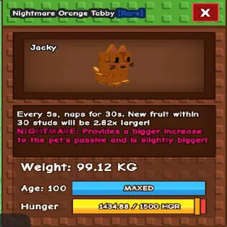 NIGHTMARE GODLY TITANIC ORANGE TABBY 99.12KG