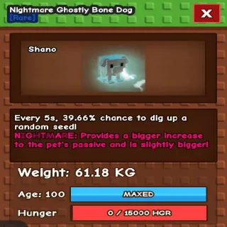 NIGHTMARE GHOSTLY HUGE BONE DOG 61.18KG