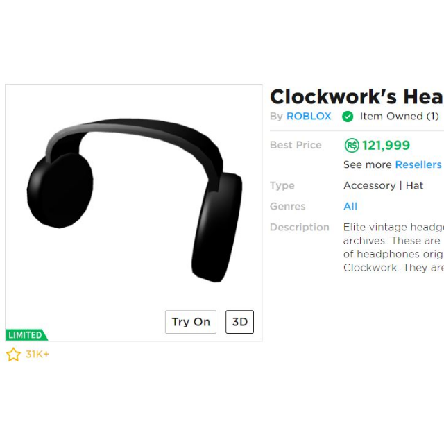 Collectibles Clockwork S Headphones In Game Items Gameflip - clockwork set roblox