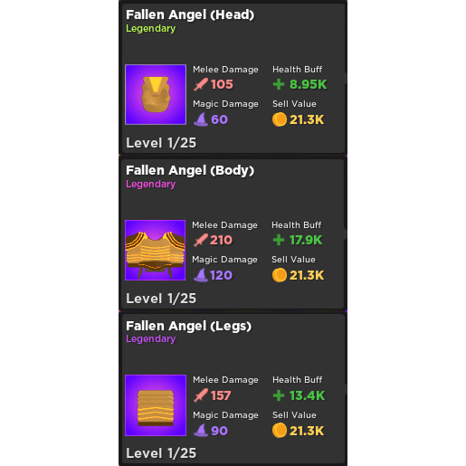 Other Rq Legendary Set In Game Items Gameflip - fallen angel roblox id