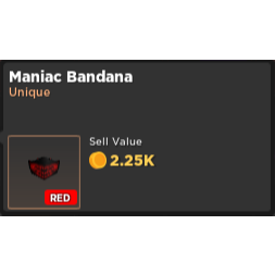 Other Rq Red Maniac Bandana In Game Items Gameflip - maniac roblox