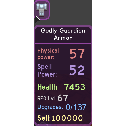 Other Godly Guardian Armor In Game Items Gameflip - roblox dungeon quest spell power