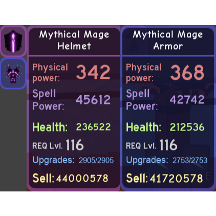 Other Mythical Mage Armor Set In Game Items Gameflip - roblox dungeon quest mage spells