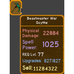 Other Dungeon Quest 77 Scyth In Game Items Gameflip - beast scythe roblox