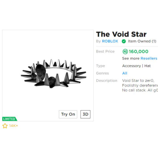 Collectibles The Void Star In Game Items Gameflip - void hat roblox