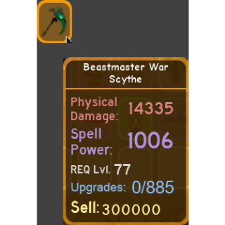 Roblox Dungeon Quest Beastmaster War Scythe