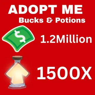 BUCKS AND AGE UP POTIONS  - ADOPT ME 