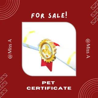 20X PET CERTIFICATE