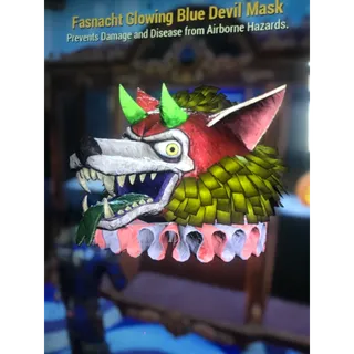 Glowing blue Devil mask 