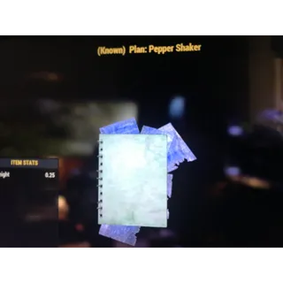Fallout 76 Pepper Shaker Plan PS4/5