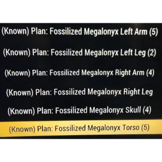 Fossilized Megalonyx Plan Set
