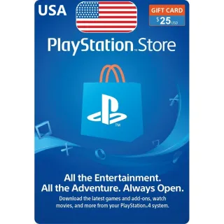$25 PlayStation Store US