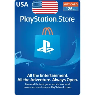 $25 PlayStation Store US