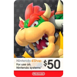 $50 Nintendo eShop US - SPECIAL OFFER!