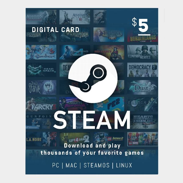 50x Steam 5 Gift Card Great bundle, great price