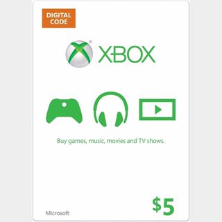 xbox one $5 gift card