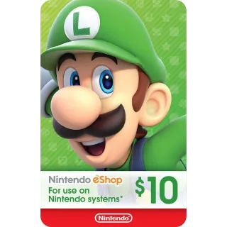 $10 Nintendo eShop US
