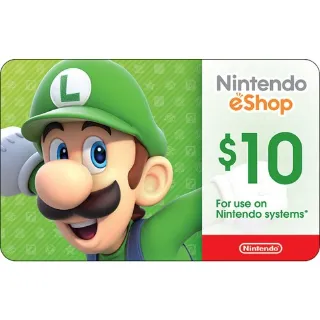 $10 Nintendo eShop US